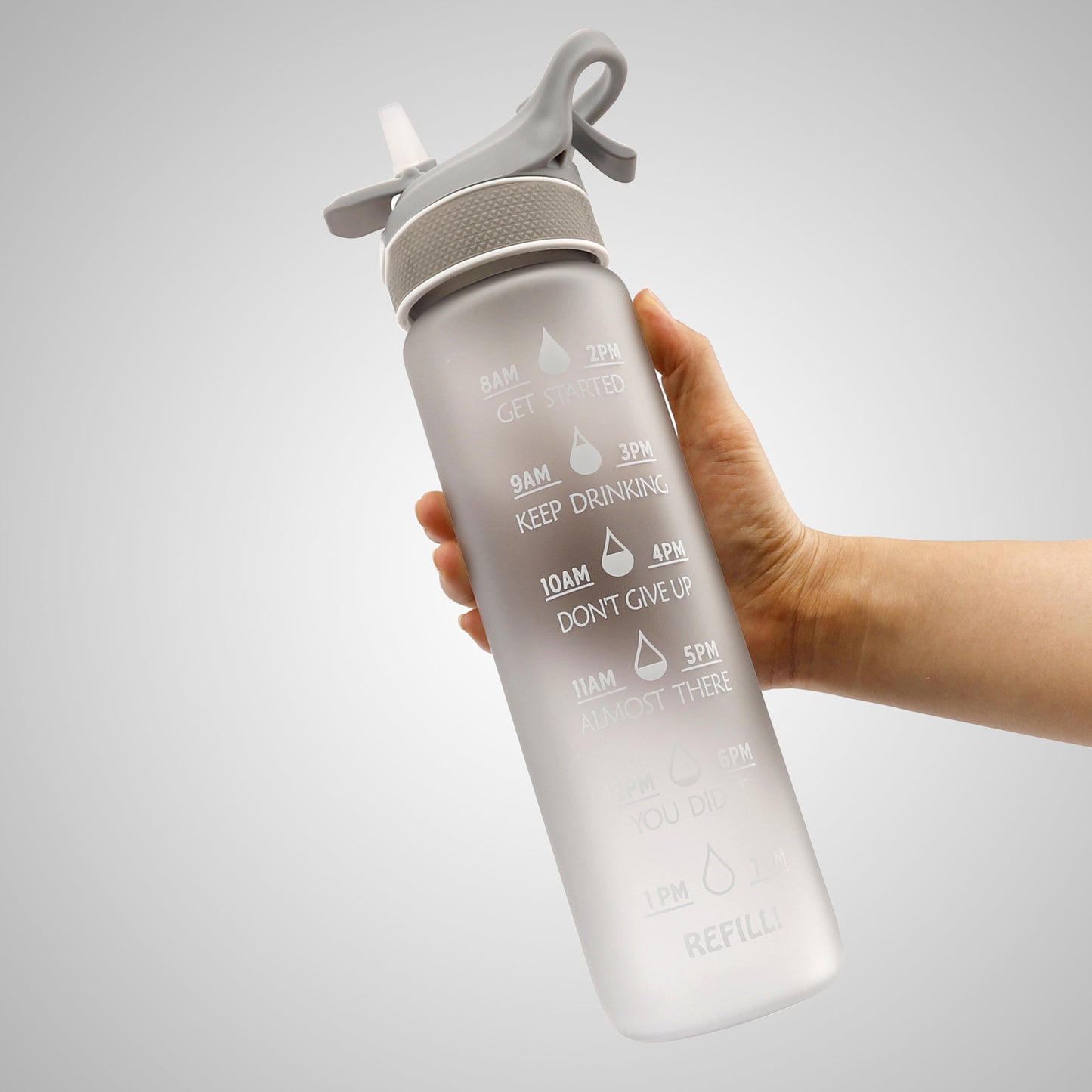 Grey Colour AquaSpritz Water Bottle | Viral Vendorz