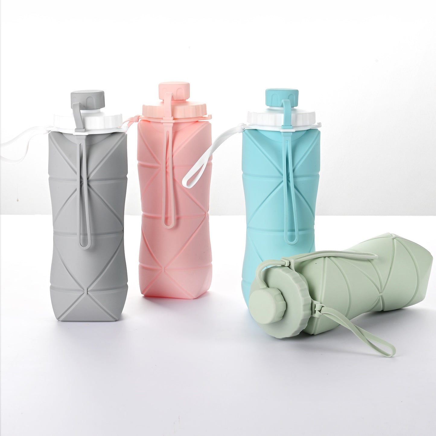 Silicon Portable Flexifold Portable Water Bottle | Geometrical Pattern Travel Water Bottle | Viral Vendorz